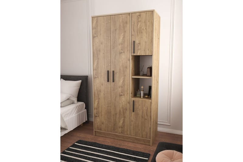 Iskral Garderob 90x177 cm - Brun - Förvaring - Garderober & garderobssystem