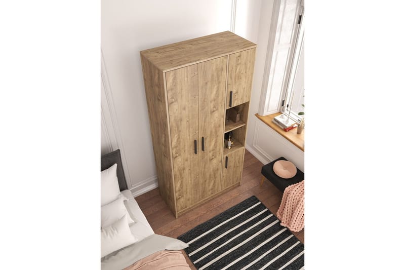 Iskral Garderob 90x177 cm - Brun - Förvaring - Garderober & garderobssystem