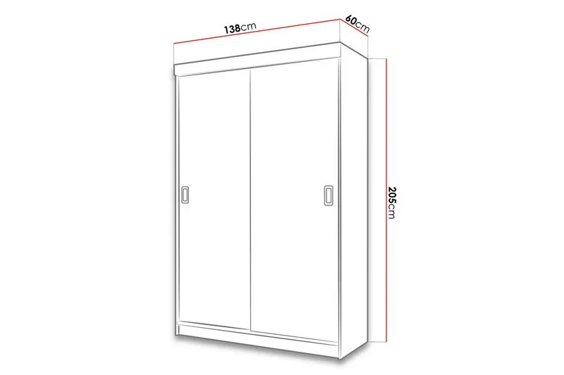 Isolaz Garderob 60x138 cm LED-belysning - Grå - Förvaring - Garderober & garderobssystem
