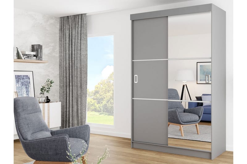 Isolaz Garderob med Spegel LED-belysning RGB - Antracit - Förvaring - Garderober & garderobssystem