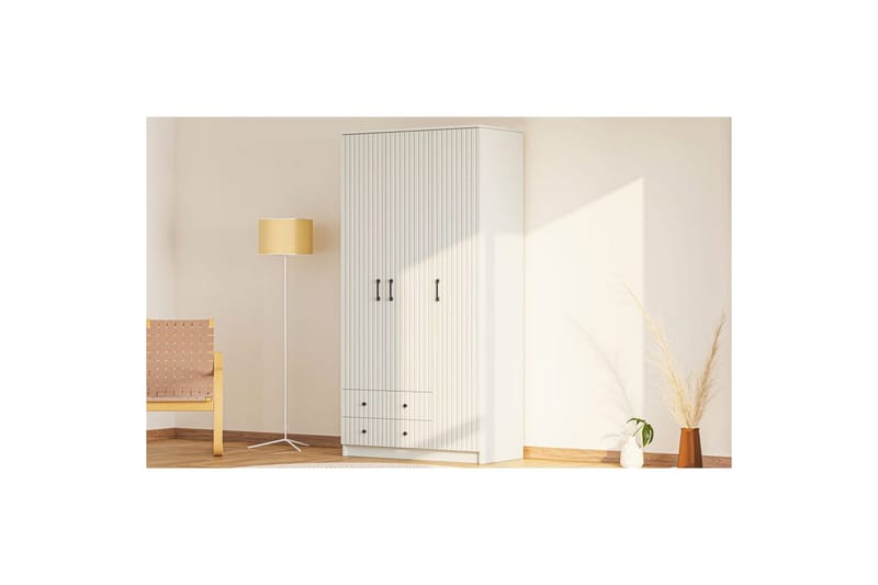 Ivon Garderob 105x210 cm - Matt Vit - Förvaring - Garderober & garderobssystem