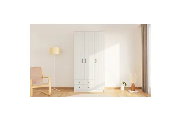 Ivon Garderob 105x210 cm - Matt Vit - Förvaring - Garderober & garderobssystem