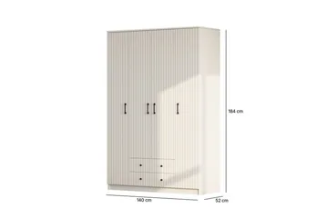 Ivon Garderob 140x184 cm - Matt Vit - Förvaring - Garderober & garderobssystem