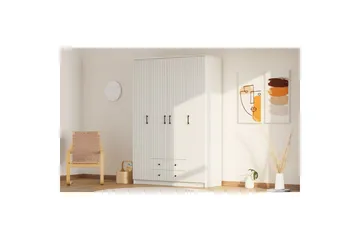 Ivon Garderob 140x210 cm - Matt Vit - Förvaring - Garderober & garderobssystem