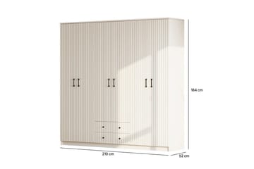 Ivon Garderob 210x184 cm - Matt Vit - Förvaring - Garderober & garderobssystem