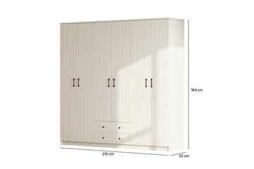 Ivon Garderob 210x184 cm - Matt Vit - Förvaring - Garderober & garderobssystem