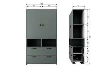 Jirueque Garderob med Förvaring - Grå - Förvaring - Garderober & garderobssystem