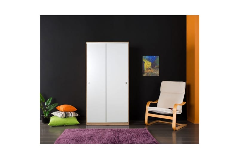 Jovel Garderob 94x182 cm - Vit/Korallrosa - Förvaring - Garderober & garderobssystem