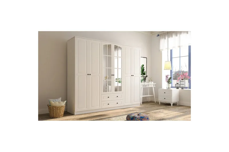 Jovric Garderob 210x184 cm, Matt Vit