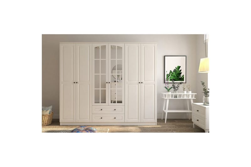 Jovric Garderob 210x184 cm - Matt Vit - Förvaring - Garderober & garderobssystem