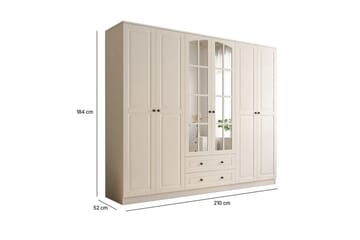 Jovric Garderob 210x184 cm - Matt Vit - Förvaring - Garderober & garderobssystem