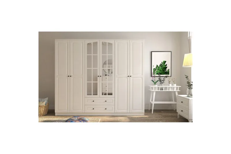 Jovric Garderob 210x210 cm - Matt Vit - Förvaring - Garderober & garderobssystem