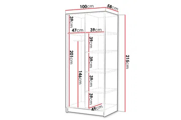 Julissa Garderob 100 cm - Kashmir/Guld - Förvaring - Garderober & garderobssystem
