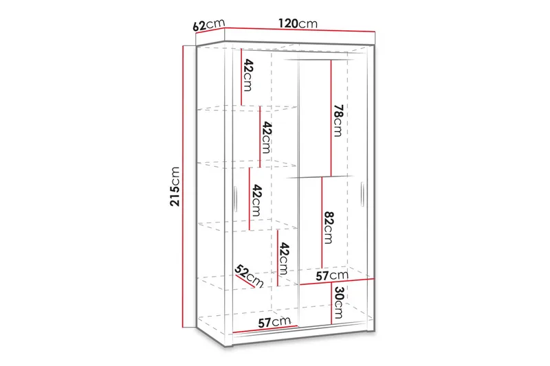 Julissa Garderob 120 cm i Ljust Trä - Beige - Förvaring - Garderober & garderobssystem