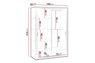 Julissa Garderob 150 cm med Spegel - Vit - Förvaring - Garderober & garderobssystem