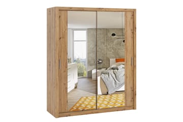 Julissa Garderob 180 cm med Spegel - Natur - Förvaring - Garderober & garderobssystem