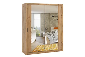 Julissa Garderob 180 cm med Spegel - Natur - Förvaring - Garderober & garderobssystem