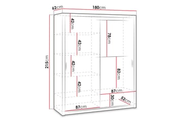 Julissa Garderob 180 cm - Vit - Förvaring - Garderober & garderobssystem - Garderobsskåp