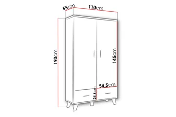 Kardos Garderob 110 cm - Natur/Svart - Förvaring - Garderober & garderobssystem