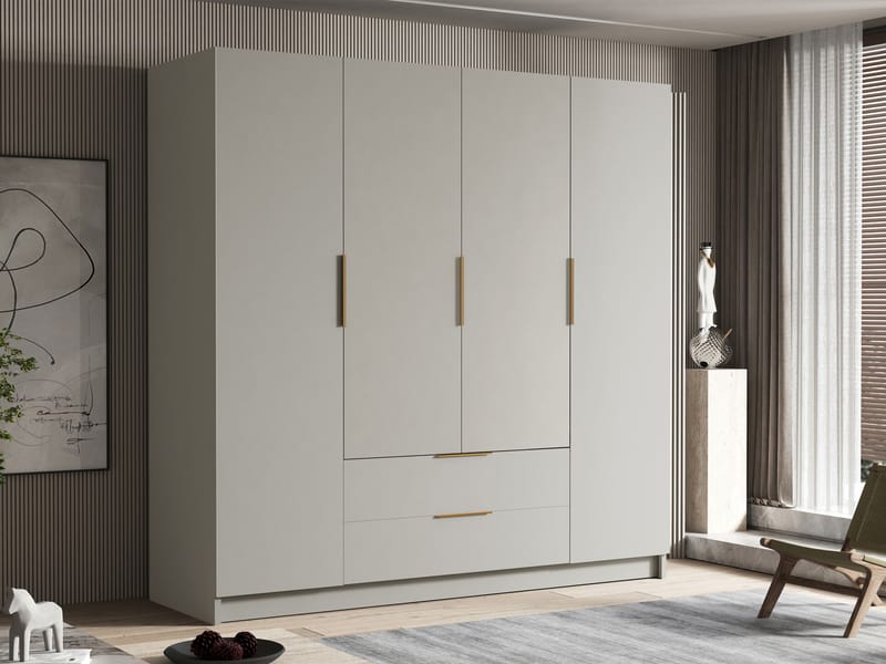 Kelros Garderob 200x216 cm - Beige - Förvaring - Garderober & garderobssystem