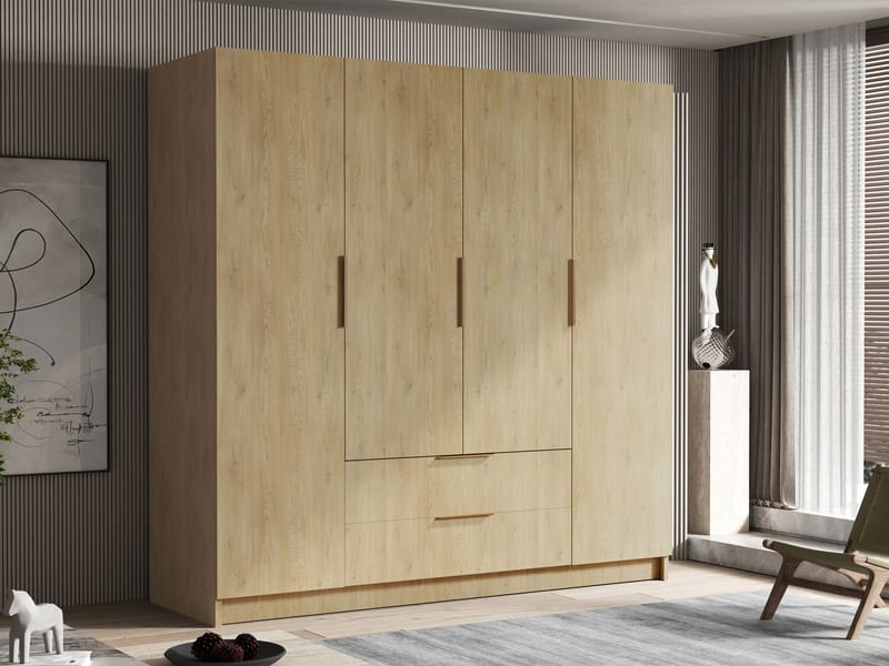 Kelros Garderob 200x216 cm - Brun - Förvaring - Garderober & garderobssystem