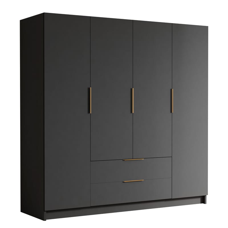 Kelros Garderob 200x216 cm, Svart