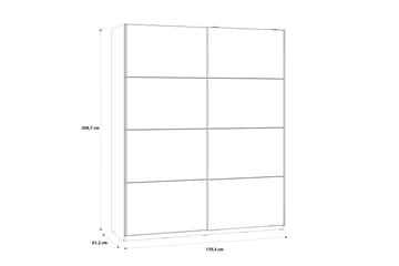 Kocherinovo Garderob 62x171 cm - Brun/Grå - Förvaring - Garderober & garderobssystem