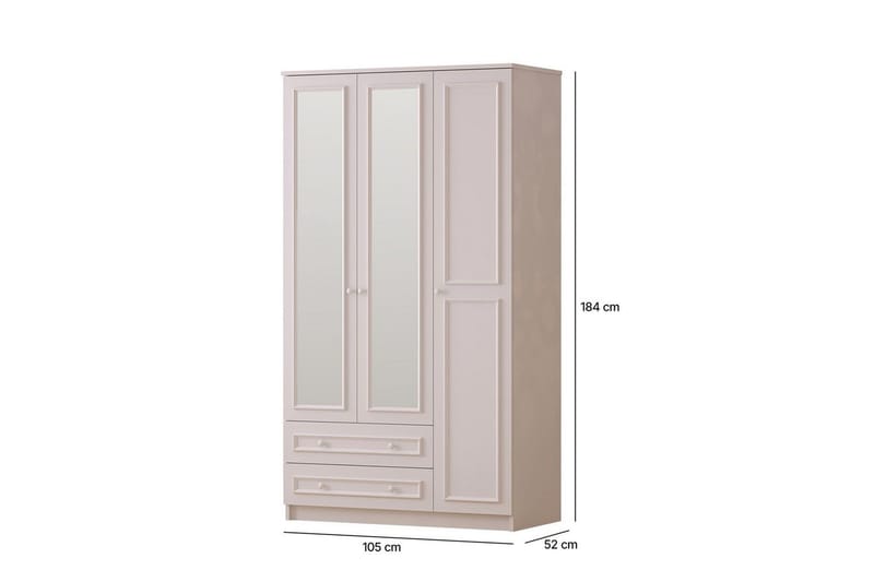 Kovric Hörngarderob 105x182 cm - Matt Vit - Förvaring - Garderober & garderobssystem