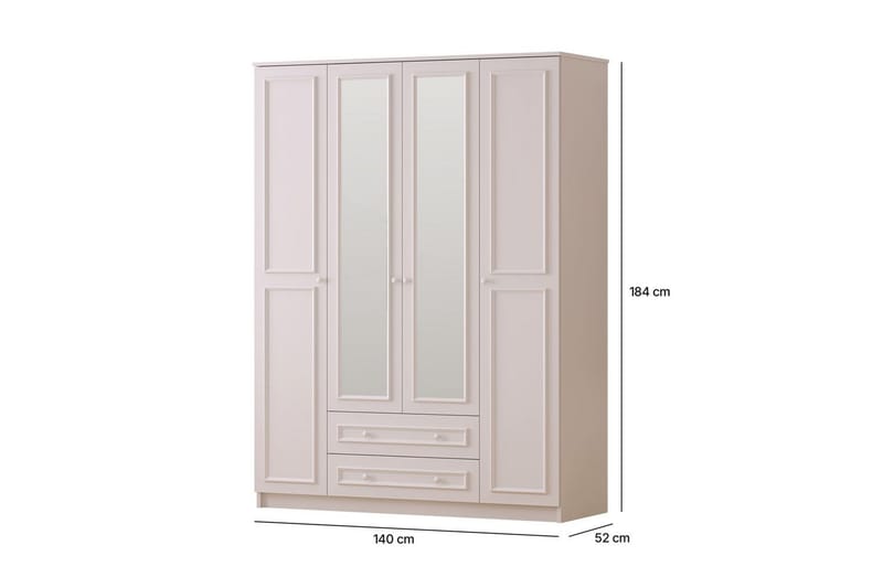 Kovric Hörngarderob 140x184 cm - Matt Vit - Förvaring - Garderober & garderobssystem - Garderobsskåp