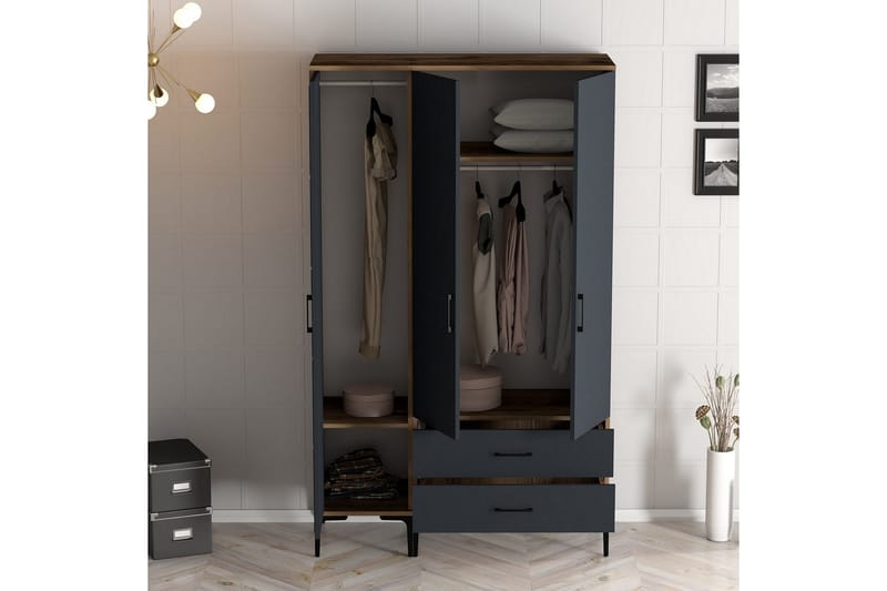 Kumsal Garderob 120 cm - Antracit - Förvaring - Garderober & garderobssystem