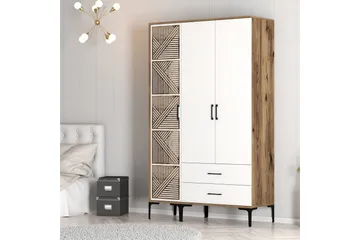 Kumsal Garderob 120 cm - Brun/Vit - Förvaring - Garderober & garderobssystem