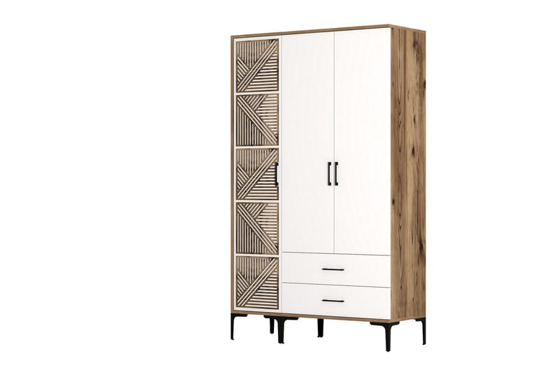 Kumsal Garderob 120 cm - Brun/Vit - Förvaring - Garderober & garderobssystem