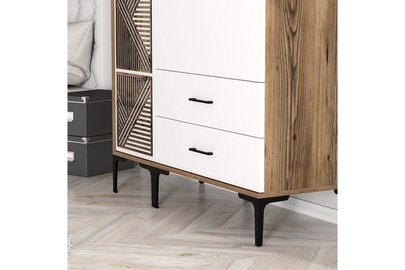 Kumsal Garderob 120 cm - Brun/Vit - Förvaring - Garderober & garderobssystem