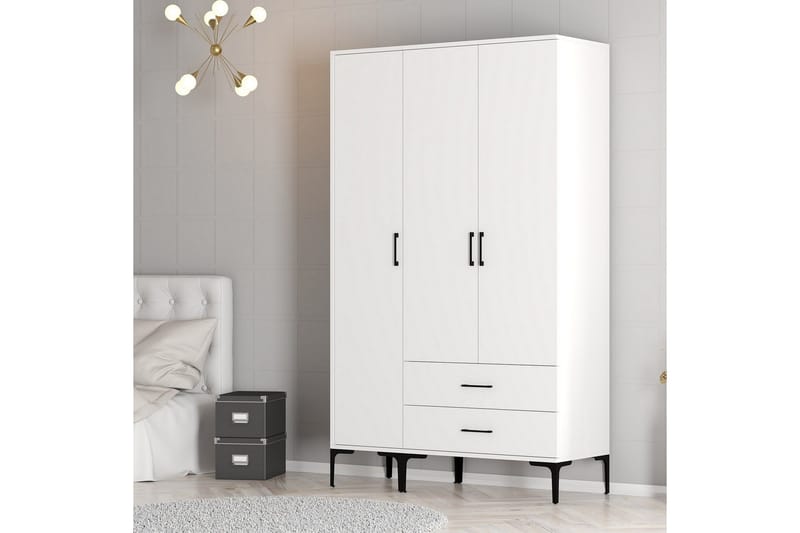 Kumsal Garderob 120 cm - Vit - Förvaring - Garderober & garderobssystem