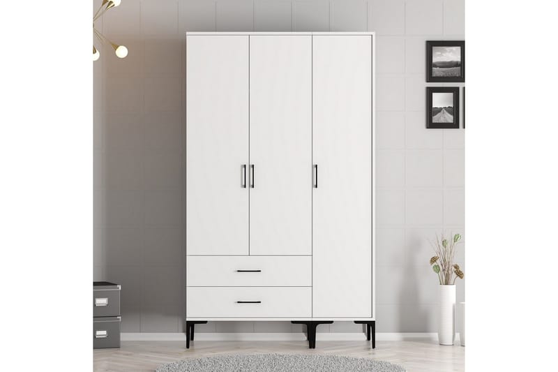 Kumsal Garderob 120 cm - Vit - Förvaring - Garderober & garderobssystem