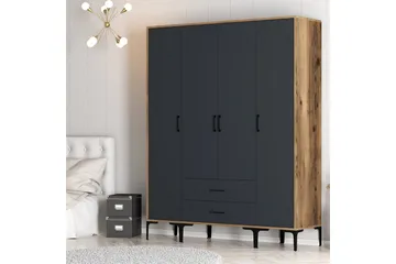 Kumsal Garderob 160 cm - Antracit - Förvaring - Garderober & garderobssystem