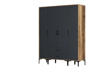 Kumsal Garderob 160 cm - Antracit - Förvaring - Garderober & garderobssystem