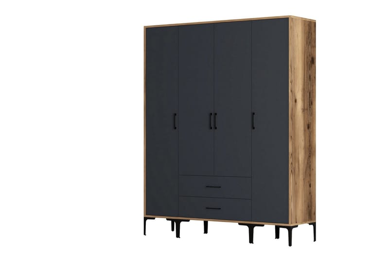 Kumsal Garderob 160 cm - Antracit - Förvaring - Garderober & garderobssystem
