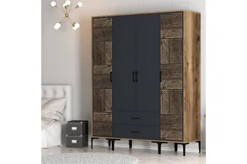 Kumsal Garderob 160 cm - Antracit - Förvaring - Garderober & garderobssystem