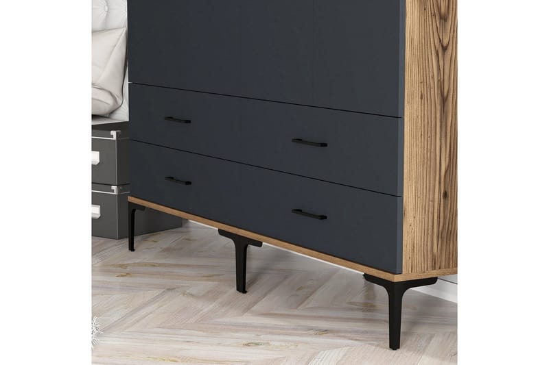 Kumsal Garderob 160 cm - Antracit - Förvaring - Garderober & garderobssystem