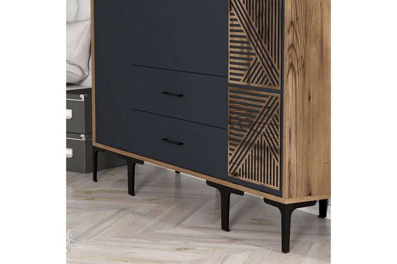 Kumsal Garderob 160 cm - Antracit - Förvaring - Garderober & garderobssystem