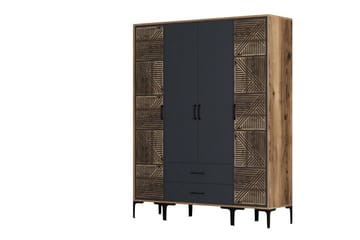 Kumsal Garderob 160 cm - Antracit - Förvaring - Garderober & garderobssystem
