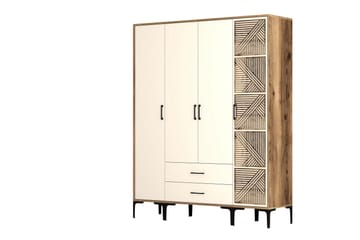 Kumsal Garderob 160 cm i Målat Trä - Vit - Förvaring - Garderober & garderobssystem