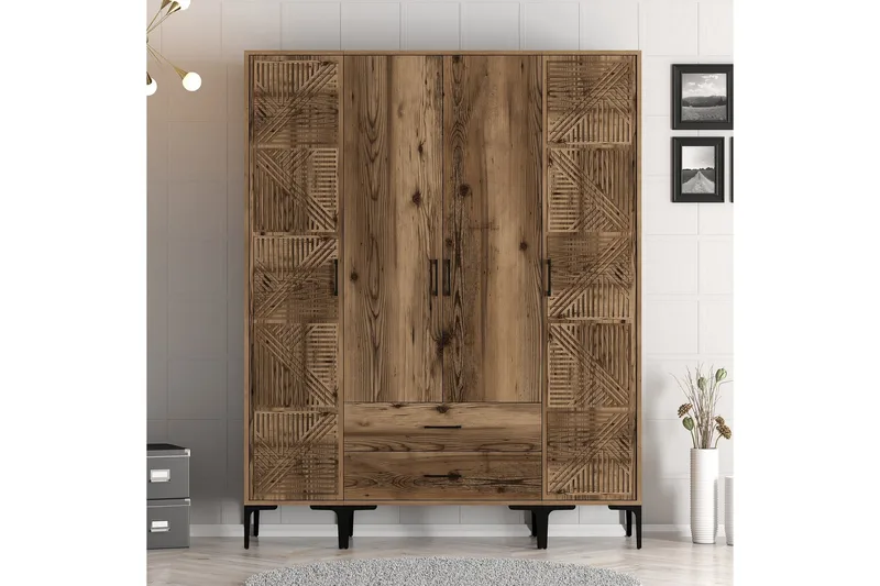 Kumsal Garderob 160 cm, Valnöt