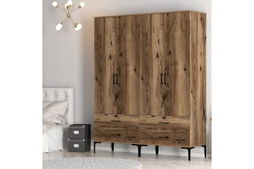 Kumsal Garderob 160 cm - Valnöt - Förvaring - Garderober & garderobssystem