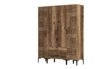 Kumsal Garderob 160 cm - Valnöt - Förvaring - Garderober & garderobssystem