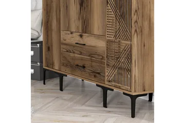 Kumsal Garderob 160 cm - Valnöt - Förvaring - Garderober & garderobssystem