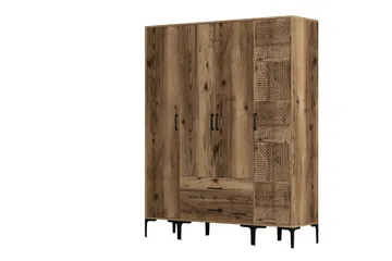 Kumsal Garderob 160 cm - Valnöt - Förvaring - Garderober & garderobssystem