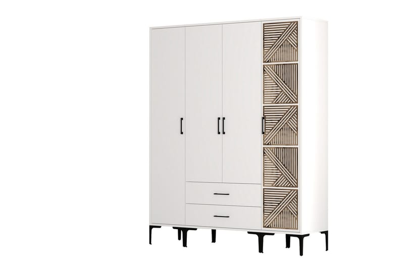 Kumsal Garderob 160 cm - Vit - Förvaring - Garderober & garderobssystem