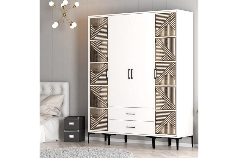 Kumsal Garderob 160 cm - Vit - Förvaring - Garderober & garderobssystem